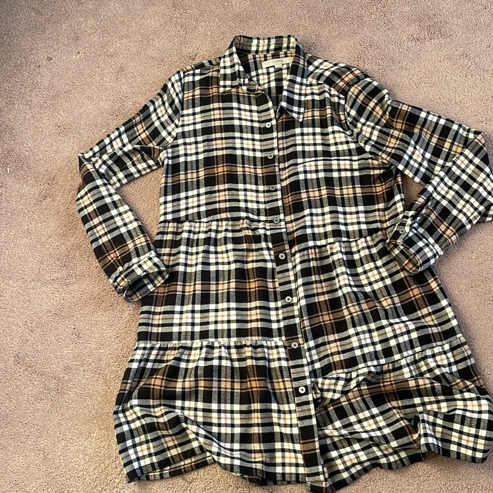 Loft flannel tiered dress